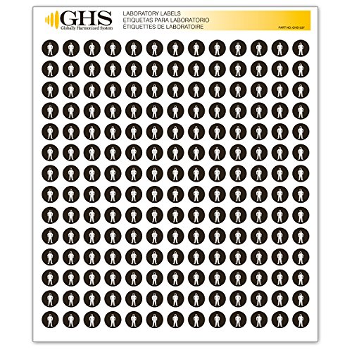 GHS /HazCom 2012 Г.: Етикети на икони ЛПС за цялото тяло, 1/2 инча за всеки (опаковка от 1820 броя)