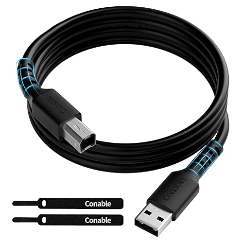 USB кабел за принтер, 4 Фута, USB 2.0, тип A-B, високоскоростен кабел за скенера, Съвместим с HP, Canon, Epson, КПР,
