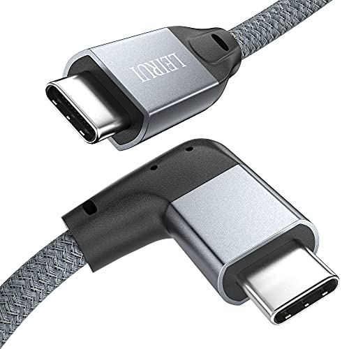 90 градуса USB Кабел C-C USB, прав ъгъл 100 W PD USB C 3,2 Кабел за предаване на данни на 20 gbps, видео 4K с електронен