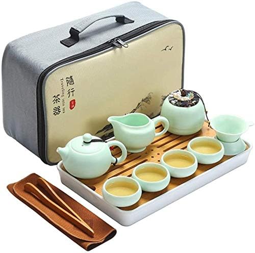 LIANXIAO - Преносим Китайски Чай кунг-фу, Пътни Супени Услуги с Пътна Чанта и Бамбуковым Чайным Тава
