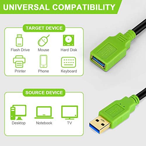 Удлинительный кабел PPTVC USB 3.0 15 фута, Удлинительный кабел USB 3.0 от щепсела до штекеру за принтер, Playstation,