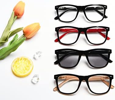 Eyekepper 4-Pack Readers Квадратни Големи Лещи на Очила за Четене на Пролетта Панти за Мъже и Жени + 1,75