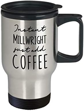 Случайна Пътна чаша Millwright - Инстантно кафе Just Add Coffee - Забавни Подаръци За Рожден Ден, Цветя, Коледа