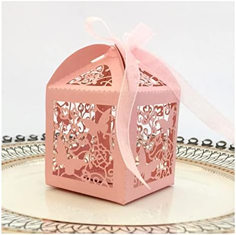ZJHYXYH 50 бр., куха Карета, Подаръчни кутии за шоколадови бонбони с Лента, по Поръчка на Декорация за Сватбени партита