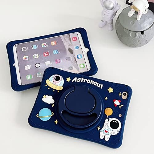 Калъф с космонавт за iPad Mini 5 2019/iPad Mini 4-2015 7,9 инча, 3D Kawaii, Сладка Готина поставка с въртене на 360,