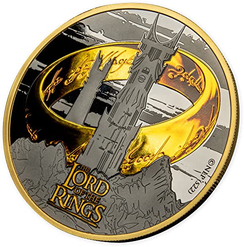 2023 DE Властелинът на Пръстените PowerCoin Двете кули на 1 Унция Златна монета от 50$ Размразени Самоа 2023 Пруф