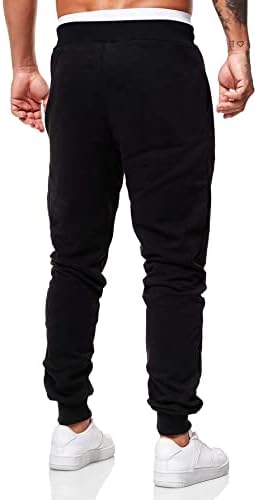 GWNWTT Панталони за мъже, Мъжки Спортни панталони с цветен печат и надпис на съвсем малък (Цвят: черен Размер: XX-Large)