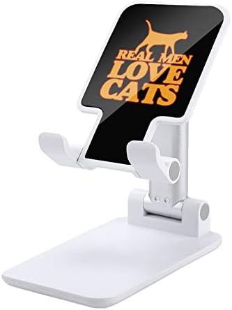 Истинските Мъже Обичат Котки Регулируема Поставка за Мобилен Телефон Сгъваеми Преносими стойка за Таблети за Офис Пътуване