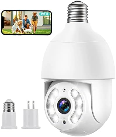 Камери за сигурност Yeluor с крушка 2K Безжични Външни, помещение с крушка 2,4 Ghz WiFi В стаята, Място за домашно сигурност