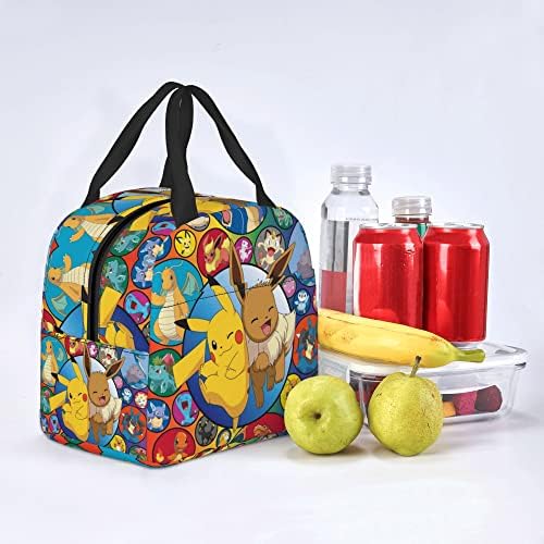 Чанта за обяд в стил Аниме Enlvdaw, Изолиран Обяд-Бокс, Множество Чанта-тоут Голям Капацитет, с Преден джоб за Пикник