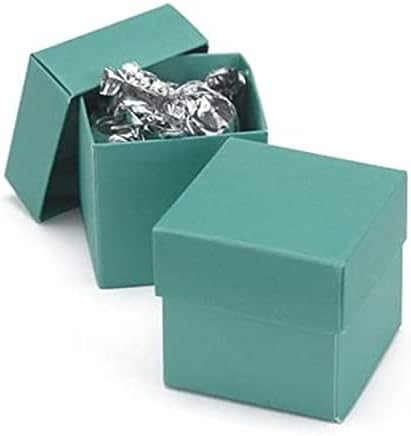 Хартиени Луди Изумрудено-Зелени Кутии за Партита от 2 теми с капаци 2x2x2 инча (25 опаковки) в Деня на Св. Валентин,
