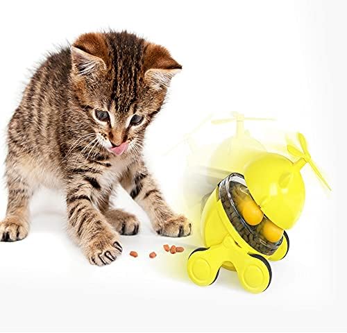 YQT Хранилки за котки Играчки за Стайни Котки Интерактивен Топка-Неваляшка Екстри Играчка Бавно Подаване на Раздаване