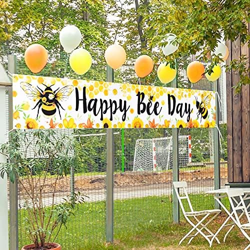 Голям Банер честит рожден Ден на Пчелите - 19 x 118, Украса за парти в чест на рождения Ден на Пчела за деца, Продукти