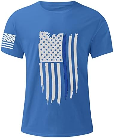 Bmisegm Летни Мъжки Ризи, Мъжки Летни Тениски на Деня на Независимостта, Модни и Ежедневни Тениска С Принтом, Тениски