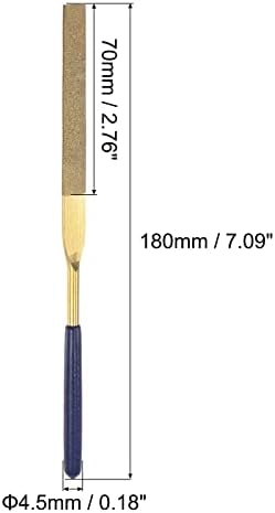 uxcell Диамантени игли като Напильники, 4.5 mm x 180 мм С титанов щанга с Покритие, Плоски Дръжки за Напильников, Ръчни