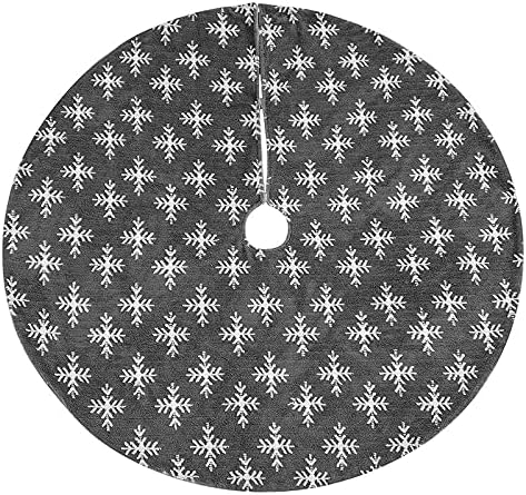 Поли за Коледно HUIJIE - 48-Инчов Жаккардовый Плюшено подложка във формата на Снежинки, Сив на цвят, Декорация на Основите