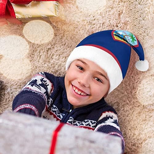 Коледна шапка под флага на САЩ, мек плюшен шапчица Дядо Коледа, забавна шапчица за коледно новогодишната партита