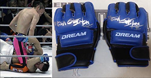 Shinya Aoki 2x С Автограф Dream MMA 4 Fight, Носени от Използваните Ръкавици PSA/DNA COA Pride С Автограф на UFC Ръкавици