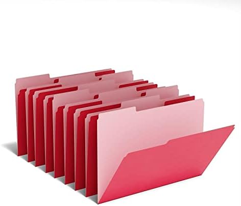 Цветни Папки с файлове с Размер на буквата 1/3-Cut Tab Червен 100 бр./Кор., Канцеларски материали, Органайзер за Файлове,