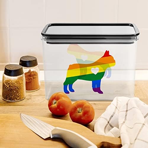 Контейнер За Съхранение на Храна LGBT Bulldog Pride Пластмасови Прозрачни Кутии За Съхранение С Уплътнителен Капак