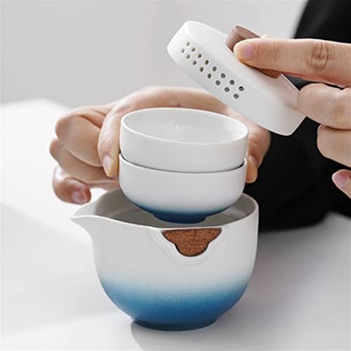 HDRZR Черна Керамика Японски Пътен Чай Преносим Пакетче Чайник Чаена Чаша