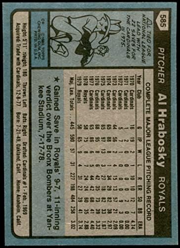 1980 Topps 585 Ел Грабоски Канзас Сити Роялз (Бейзболна картичка) NM / MT Рояли