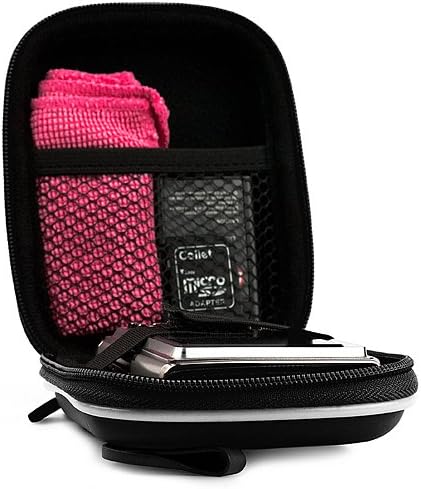 Черен Защитен калъф EVA Cube за носене с Мрежесто джоб за цифров фотоапарат Samsung DualView Point and Shoot