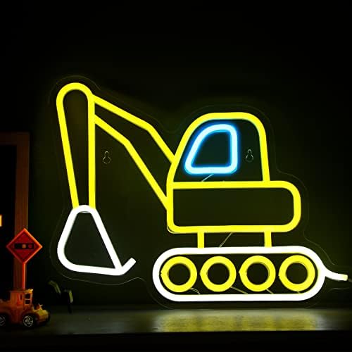 Неонова реклама Строителен Багер Превозни Средства LED Неонова Светлина, Захранван от USB Акрилни Стенен Декор за Детска