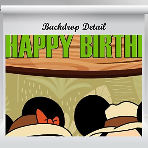 Мики Маус Сафари В Първия Ден на Раждането, за да проверите За Партита Мини Маус Сафари Фон Декорация на 2-ри Рожден Ден Банер с Дивата Тема за Торта 5x3 фута 50