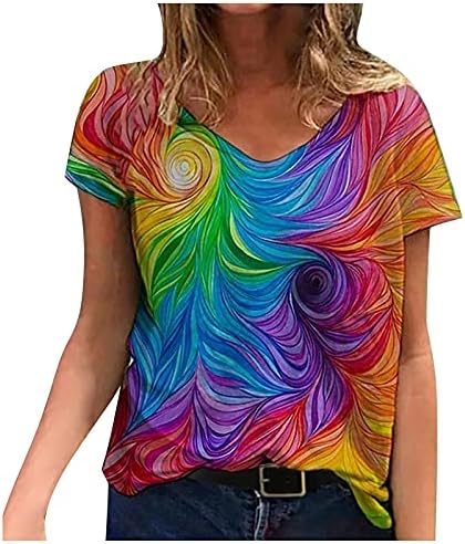 Yubnlvae С Кръгло деколте, Модерни Ежедневни Блузи за Всеки Ден, Леки Летни Тениски Големи Размери с Графичен Дизайн