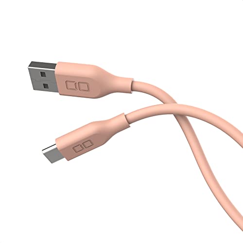 Мек силиконов кабел CIO USB-A-USB-C Подкрепя бързото зареждане QC 3.0, 2.4 A за Xperia Android Galaxy, SL30000-AC (1