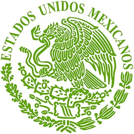 ESTADOS Unidos Mexicanos Vinyl Стикер Стикер Мексикански Орел Флаг Агилы (Матово-черен, 12 инча)