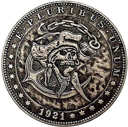Монета с Черепа на Американския Пират 1921 година, Старинни Медни Монети от Старо Сребро, Възпоменателна Монета, Подаръци
