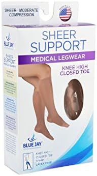 Blue Jay, Луксозен медицински марка, Прозрачни хирургически чорапи Support за улесняване на Компресия чорапи с най-високо