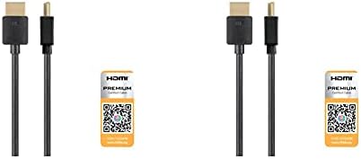Високоскоростен HDMI кабел Monoprice - 2 метра - Черен | Сертифициран Премия, 4K @ 60Hz, HDR, 18 Gbit/s, 36AWG и високоскоростен