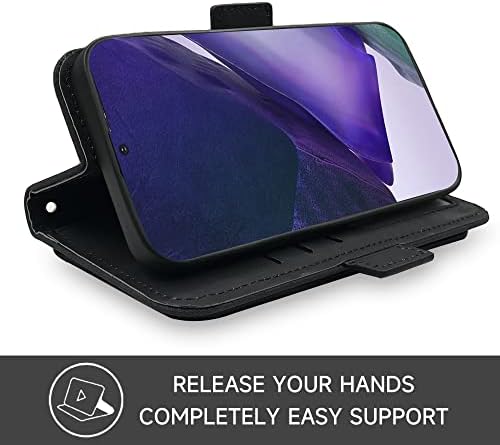Furiet е Съвместим с Samsung Galaxy Note 20 Ultra Glaxay Note20 Plus 5G Чанта-портфейл с каишка на китката, Кожен калъф-книжка