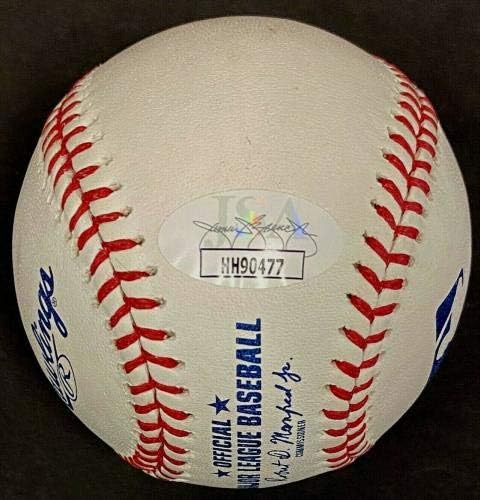 Играта на топка с автограф на Алек Хансен OMLB Cincinnati Maya JSA HH90477 - Бейзболни топки с Автографи