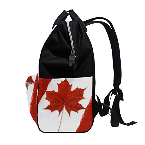 Чанта за Бебешки Пелени, Раница, Чанта за Майките, Ретро Диагонал на Канадския Флаг, Мултифункционална Чанта за Пелени