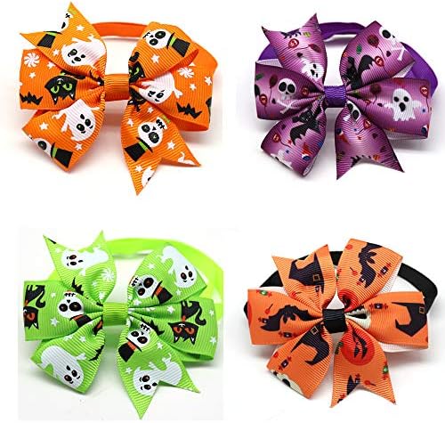 Вратовръзки-пеперуди за кучета на Хелоуин 3,2 папийонка под формата на Черепи, Тикви, Вратовръзки за домашни любимци,