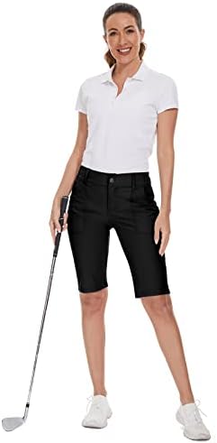 M MOTEEPI Дамски Туристически Панталони за голф с 9, бързо съхнещи Дълги Панталони с Дължина до коляното, Еластични Панталони