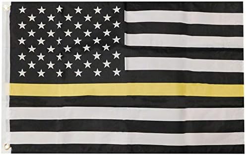 Американски Едро Супермаркет САЩ Тънка Жълта Линия 2x3 2 'x3' Банер за Дома Люверсы Найлон Поли Флаг Банер