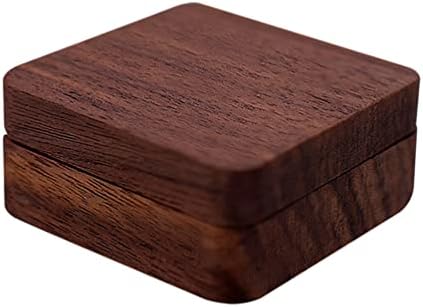 NUOBESTY Кутия-Органайзер За Обици Кутии За Годежни Пръстени Правим Деревенскую една Дървена Кутия За Пръстени Дървен