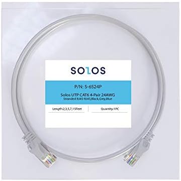 Мрежов кабел Solos CAT 6 Ethernet (3 ft) 550 Mhz, 10 Gbit/с RJ-45, Сив