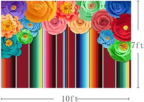 МЕХОФОНД 10x7ft Fiesta Парти В Ивица на Фона на Синко Де Майо Мексикански Пъстри Цветя Фестивал Фон За Снимки Банер С