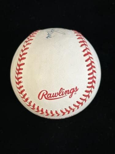 Тим 'Рок' Рейнс Янкис е ПОДПИСАЛ Официален Бейзболен ДОГОВОР Световните серии 1996 година с Бейзболни топки с голограммами