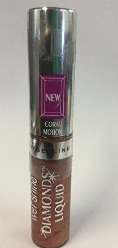 Течен гланц за устни Maybelline Wet Shine Diamonds Lipcolor (Coral Motion) в реален размер, запечатани.