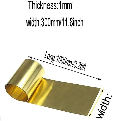 HAOKTSB Латунная плоча H62 Латунная метална тонколистовая фолио Ролкови материали за обработка на метал 300 мм/11.8 инча