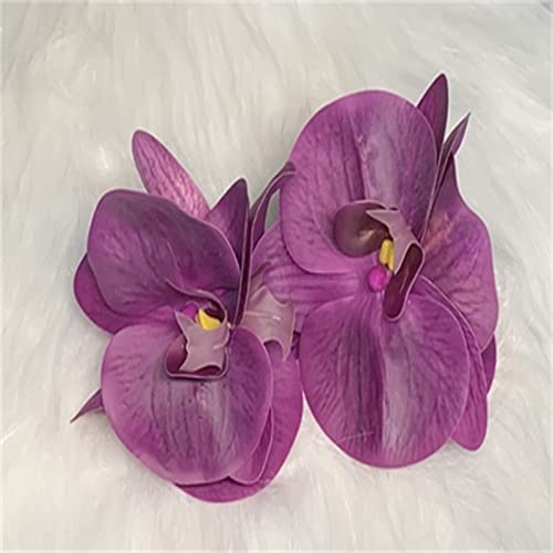 Шик Китайски Фиби за коса с цвете Орхидея ръчно изработени, Реколта Щипки за коса в стил Бохо за жени и момичета, Щипки