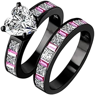 Годежен сватбена халка с цирконий във формата на сърце любов, модерен пръстен за партита, подаръци пръстени, бижута за