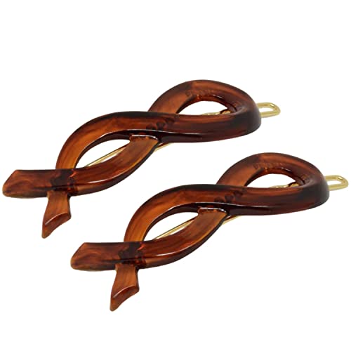 Parcelona French Infinity Ribbon-Малко 2 1/4 Целлулоидные френски щипки за коса, щипки за жени, закопчалката Tige Boule,